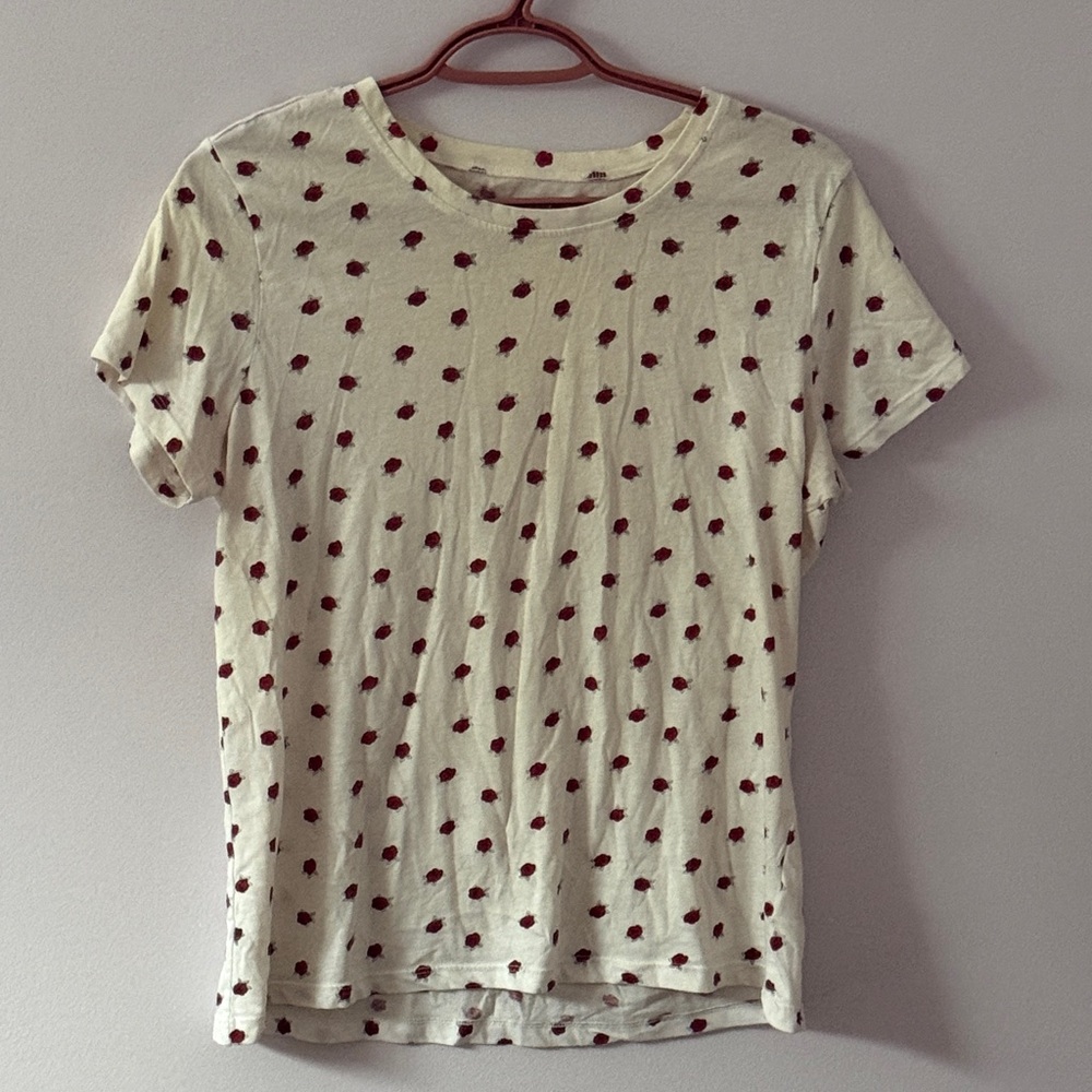 Red Rose Floral T Shirt Women’s Top